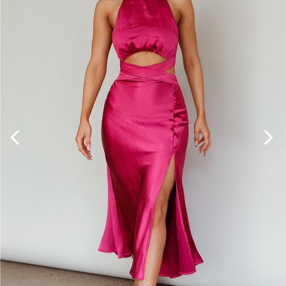 Fuschia cut out dress